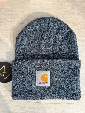 Carhartt A18 Knit Cuffed Beanie in Blue/White Marl melange colorway EUC
